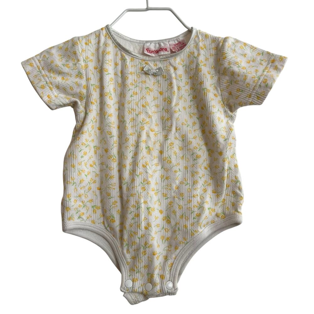 Vintage yellow floral bodysuit